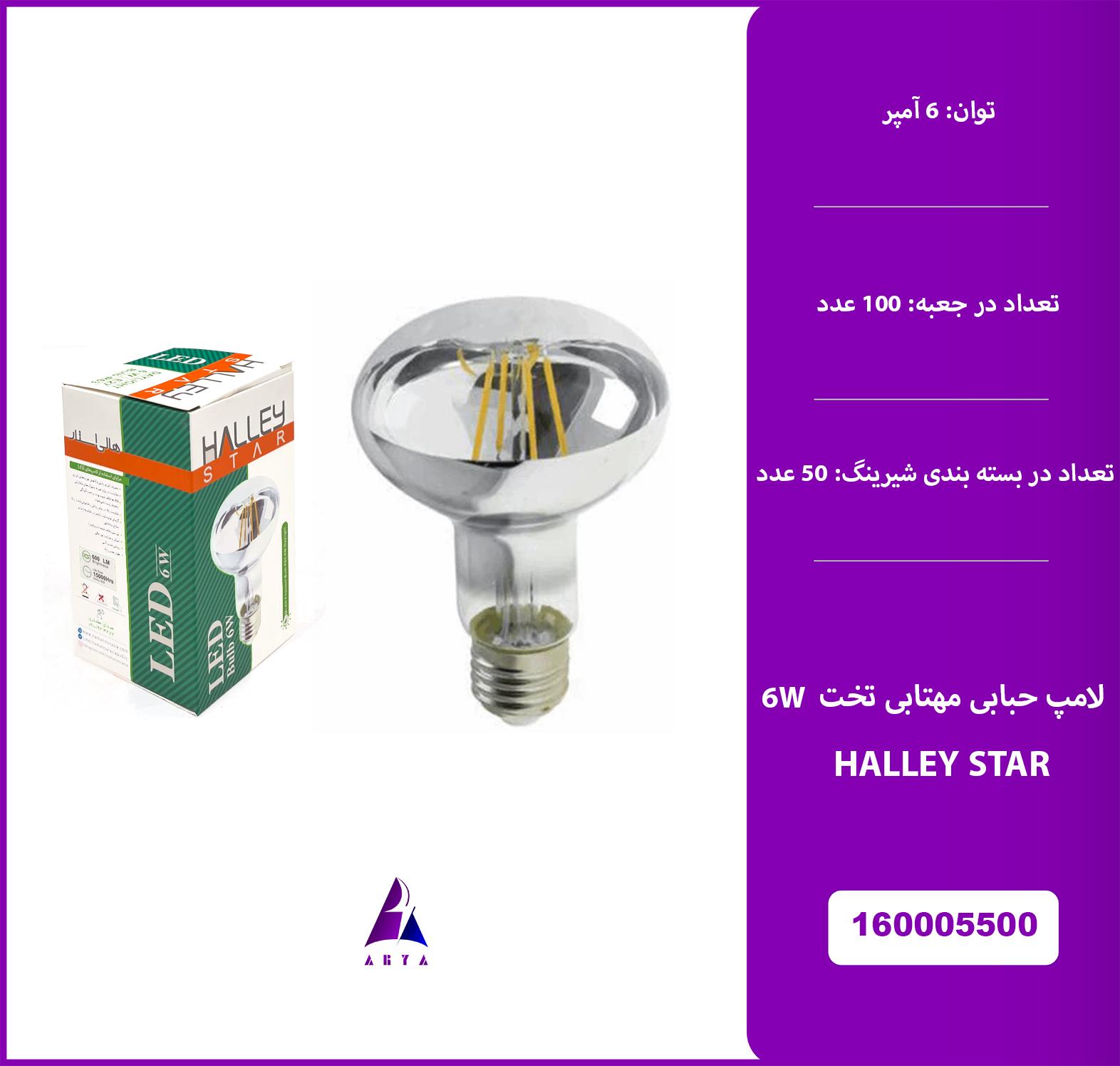 لامپ حبابي مهتابي تخت HALLEY STAR 6W LED